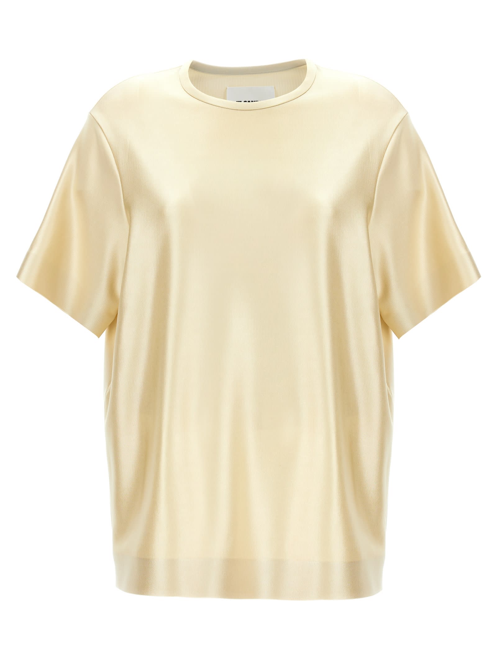 Shop Jil Sander Laminated T-shirt In Gold