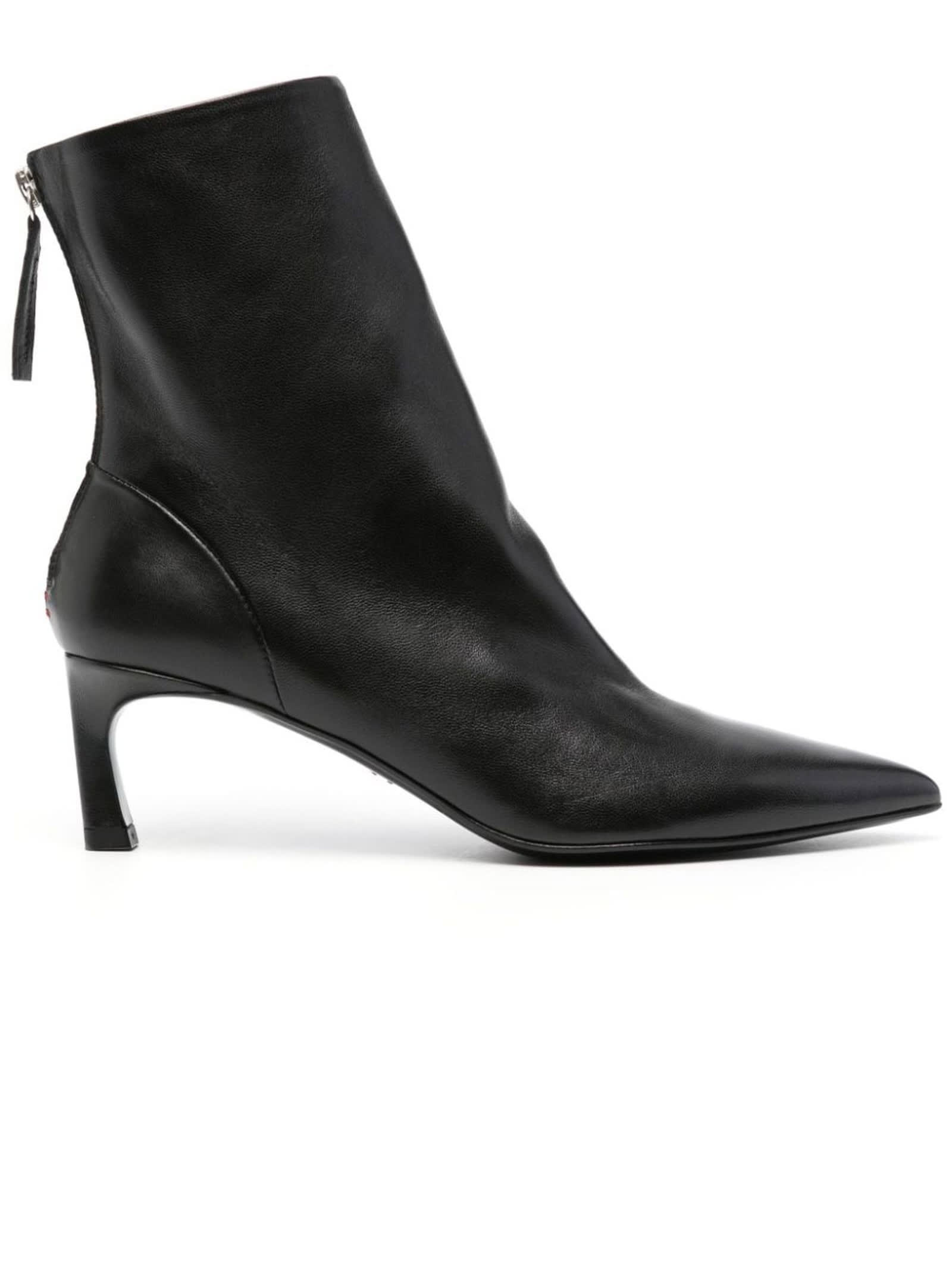 Shop Halmanera Vale26 Black Calf Leather Ankle Boots