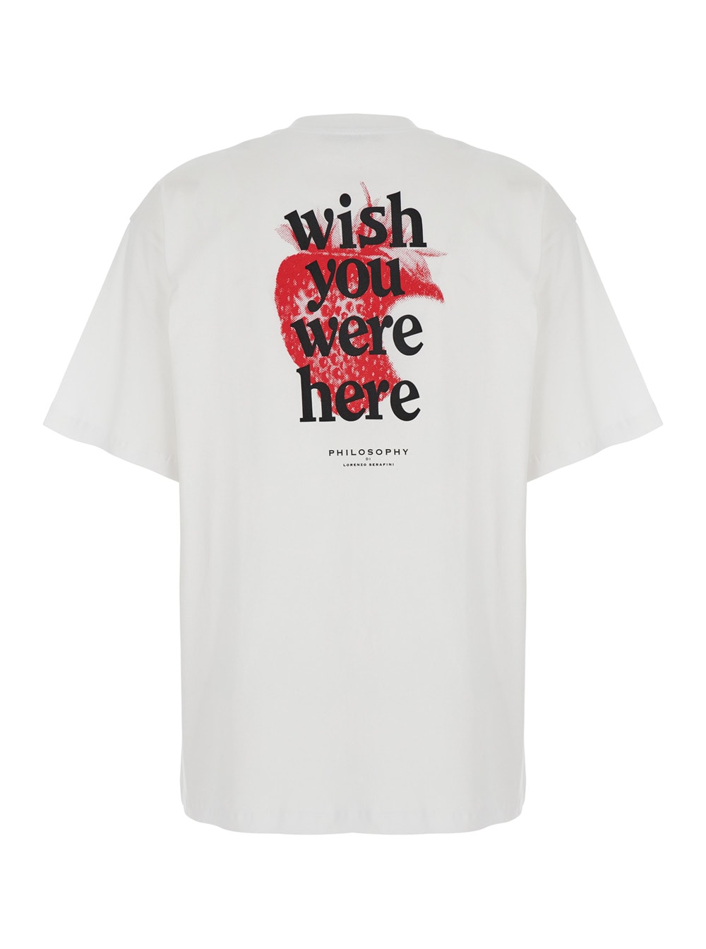 Philosophy Di Lorenzo Serafini White T-shirt With Maxi Logo Printed On The Back In Cotton Woman In Multi White