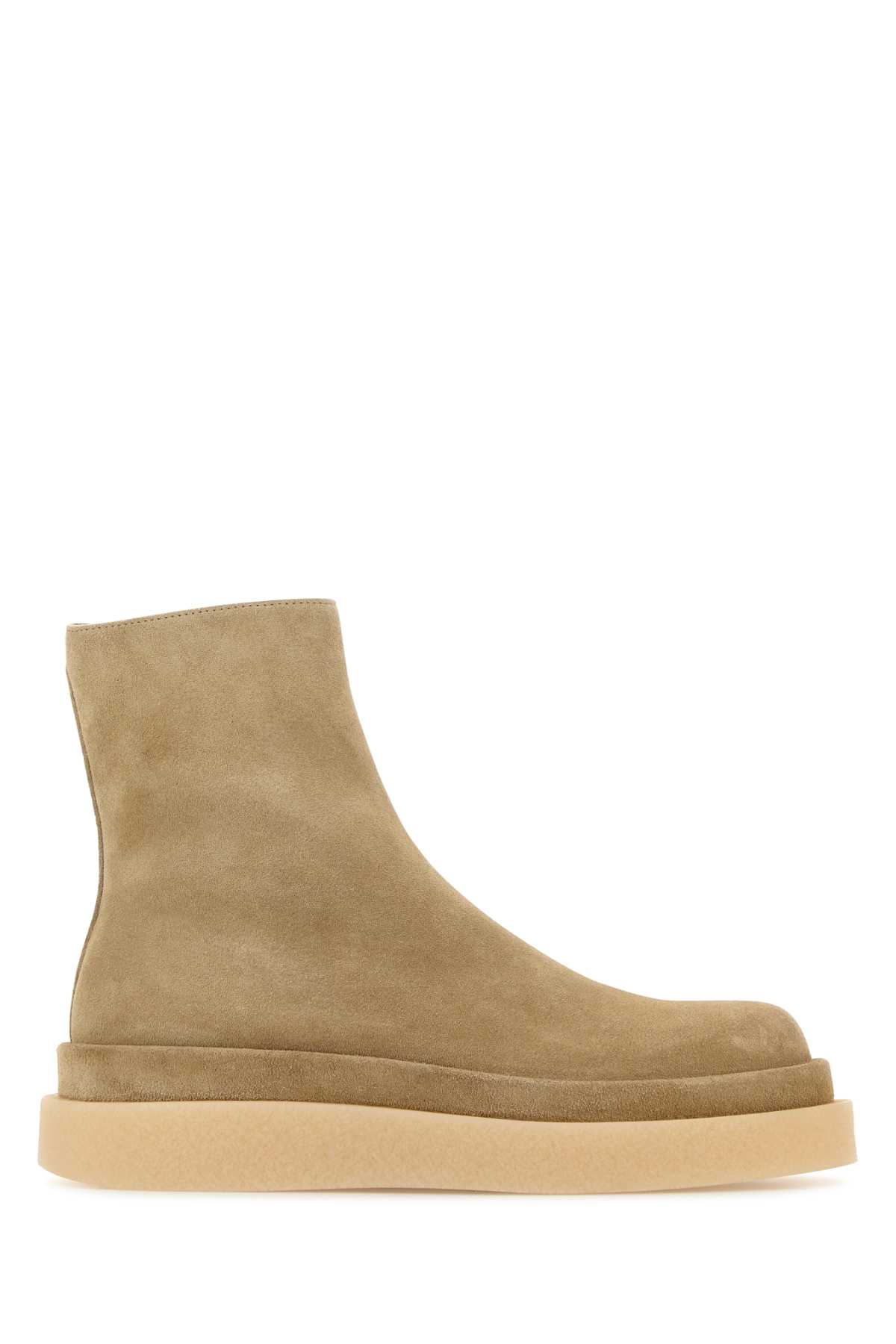 JIL SANDER SAND SUEDE ANKLE BOOTS 