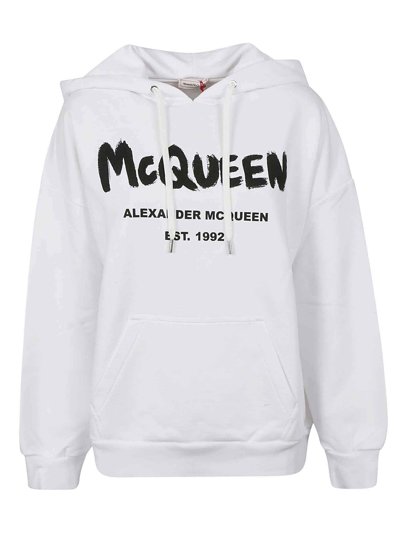 Alexander McQueen Logo Paint Ribbed Hoodie