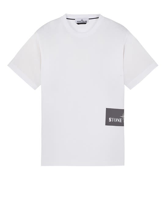 Shop Stone Island Institutional White Tee In Bianco