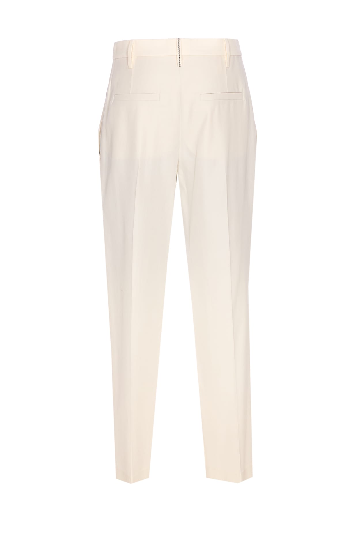 Brunello Cucinelli Pleated Canvas Twill Tailored Pants In Neutral
