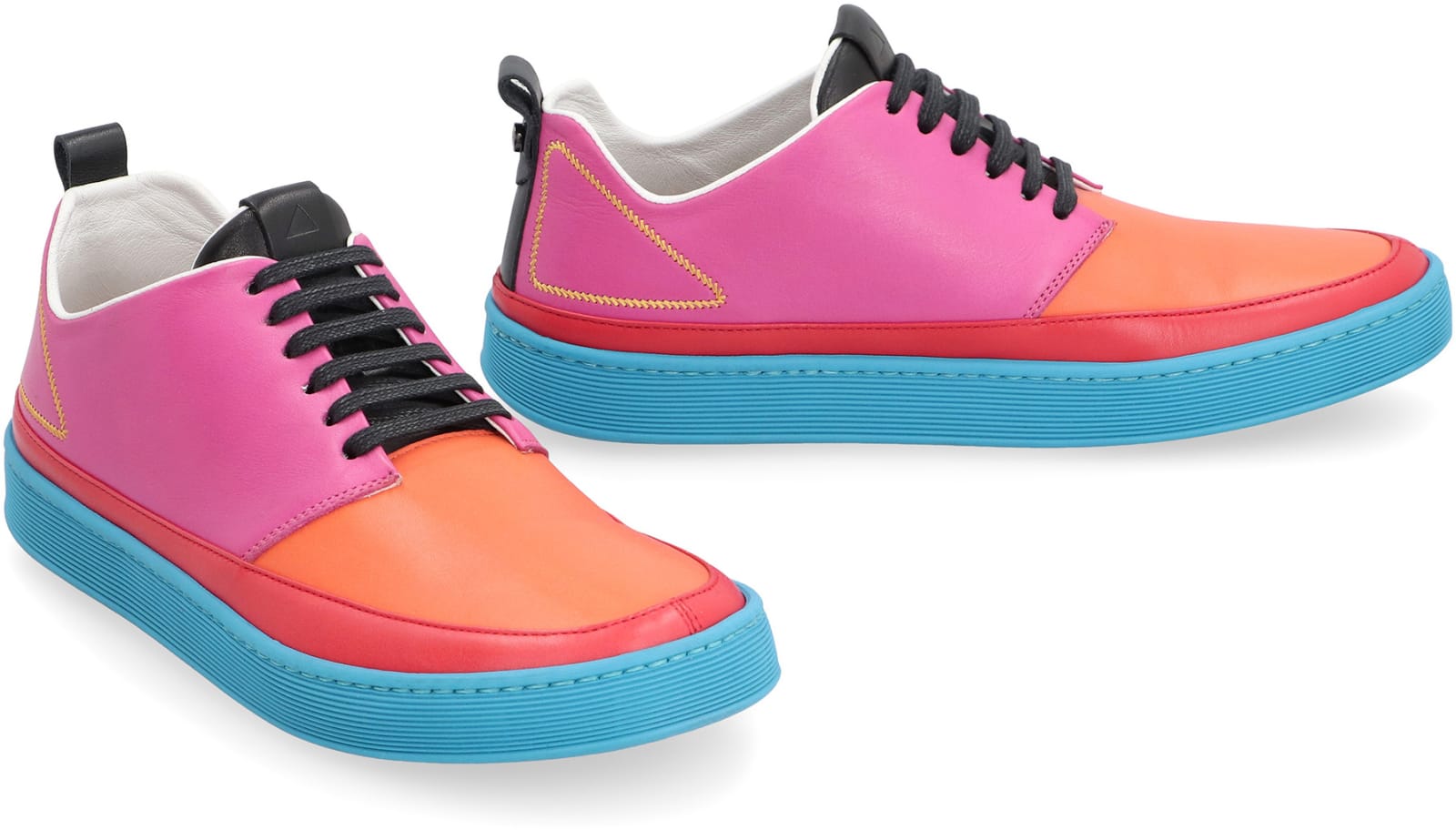 Volta Leather Low-top Sneakers In Multicolor