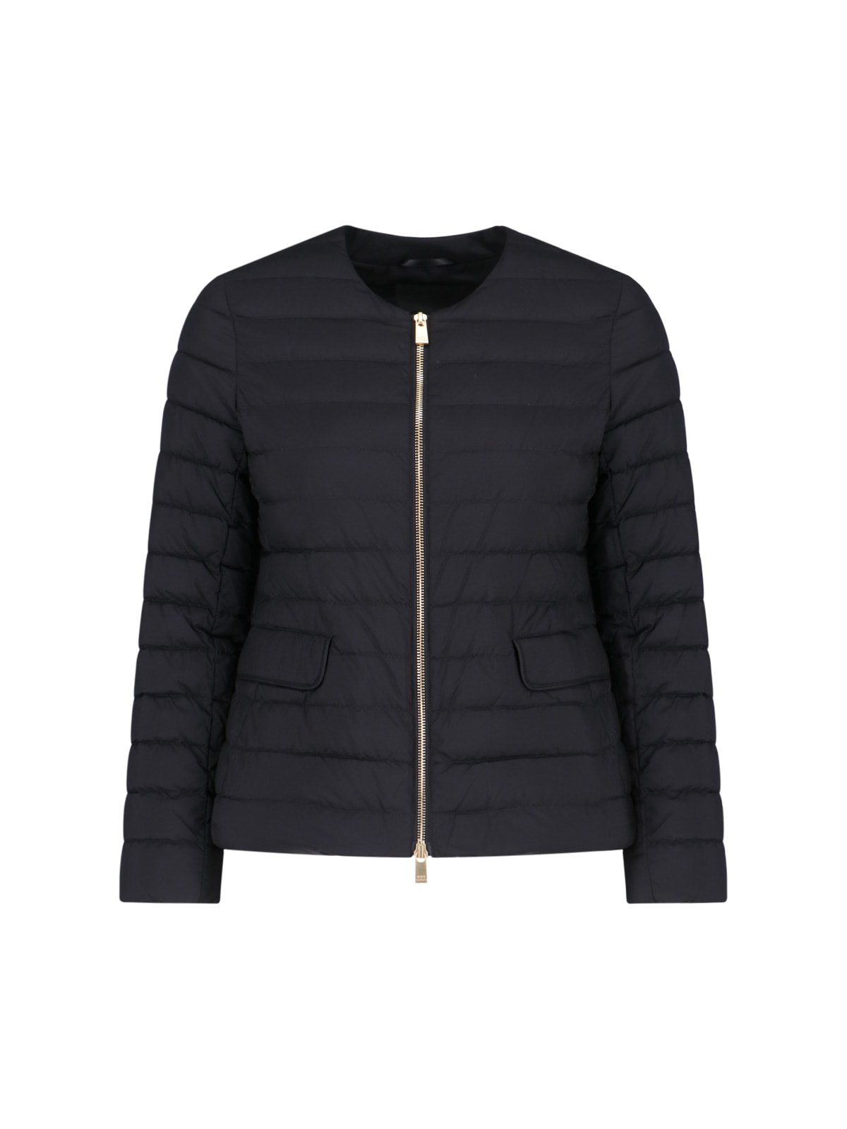 Shop Tatras Crew-neck Down Jacket In Black