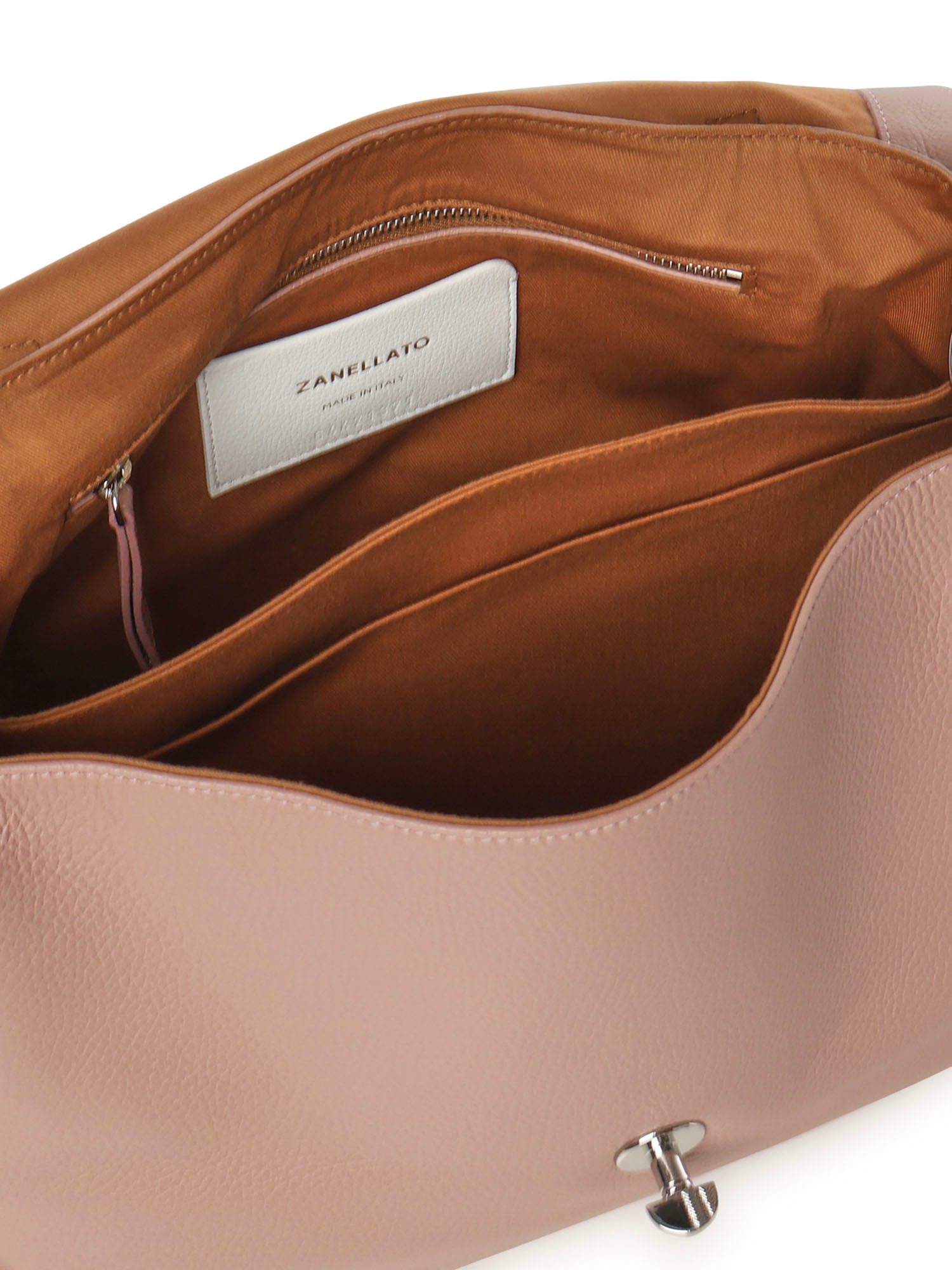 Zanellato Postina Studded Leather Shoulder Bag In Pink