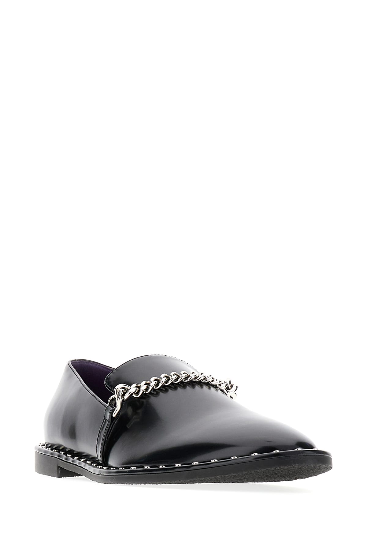 Shop Stella Mccartney Black Alter Mat Falabella Loafers In 1000