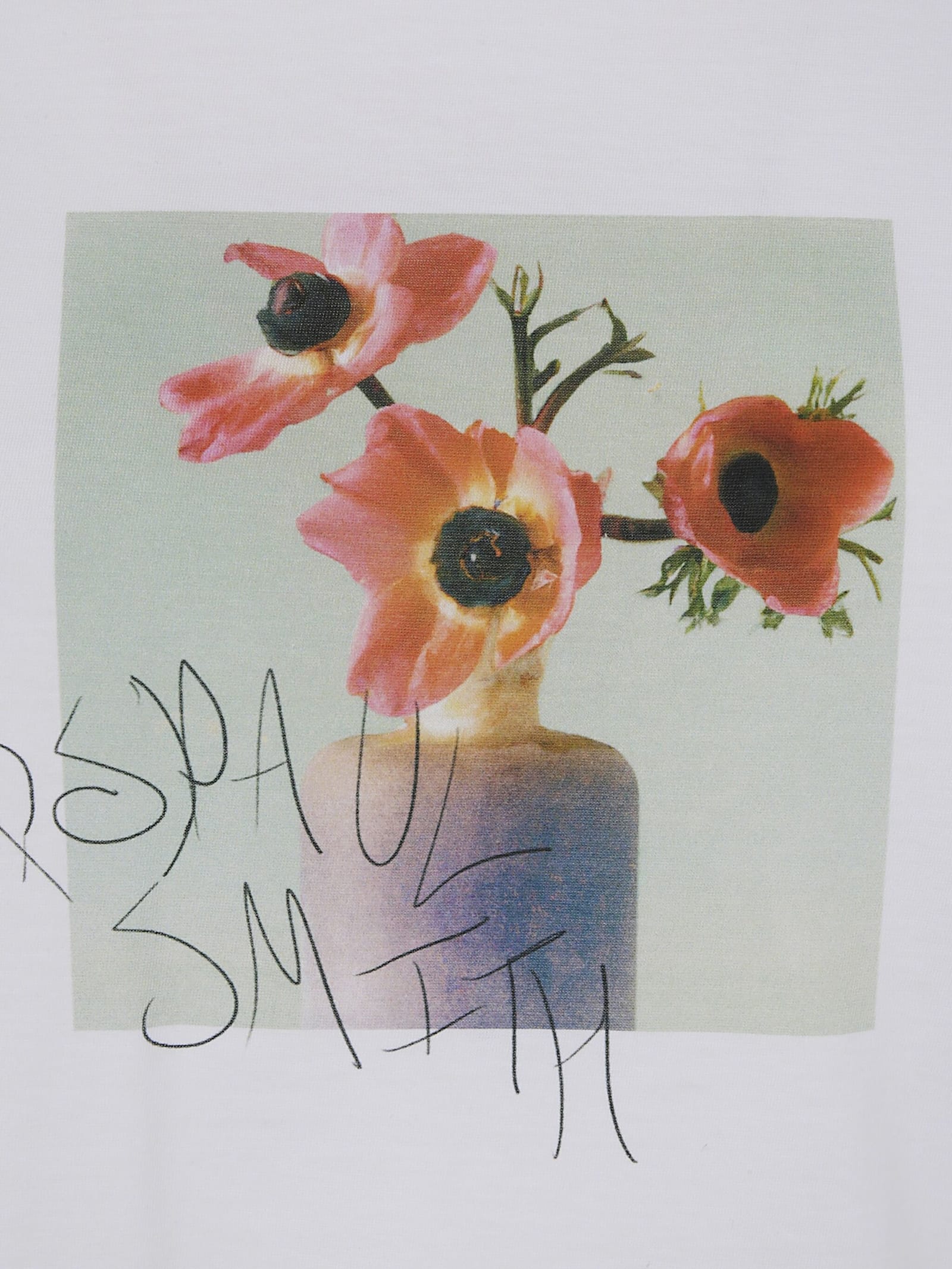 Ps By Paul Smith Ps Paul Smith Floral Printed Crewneck T In White