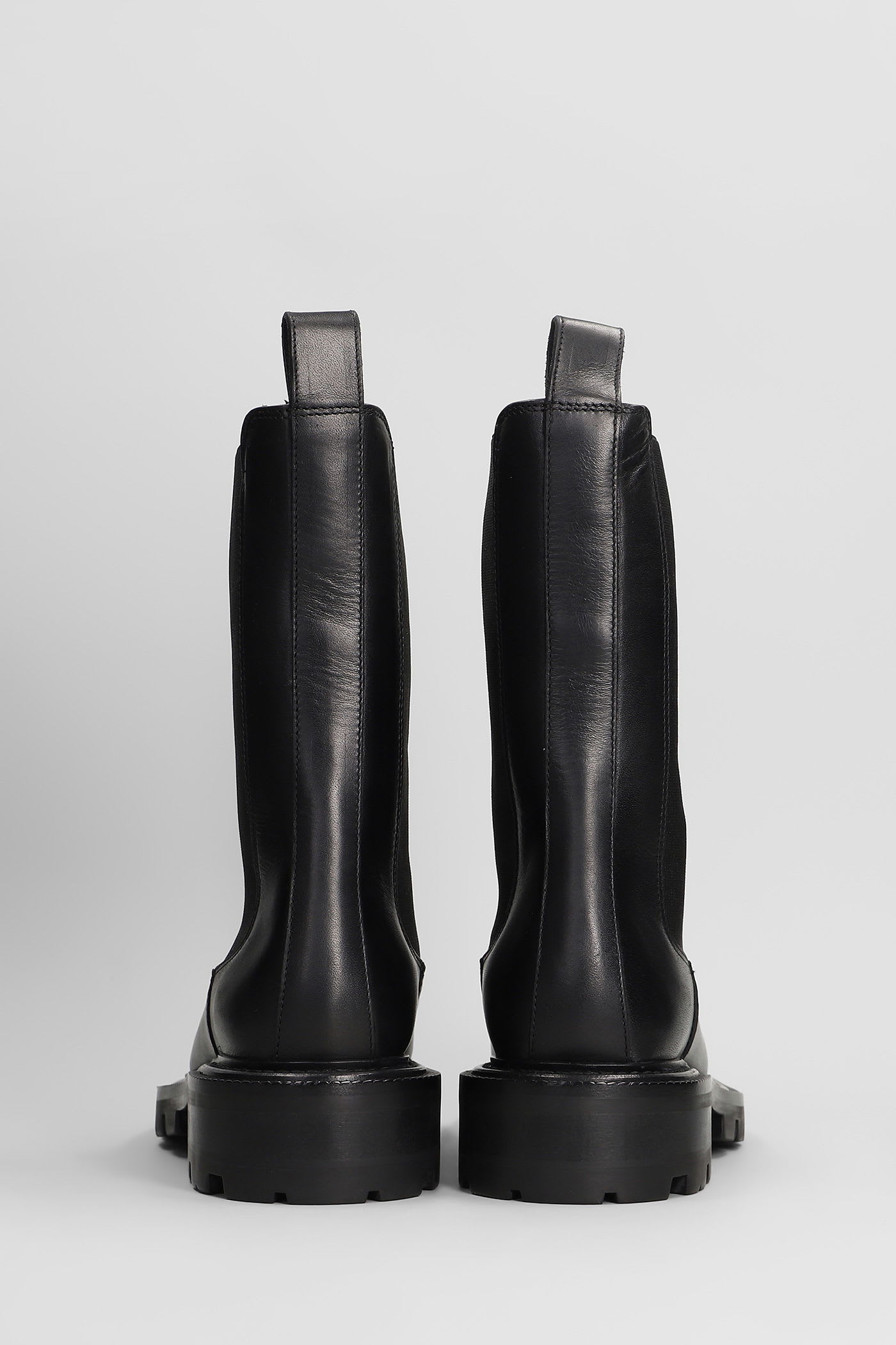 Paris Texas Napa Chelsea Boot Combat Boots In Black Leather In Black