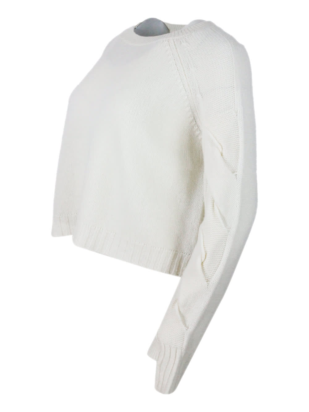 Shop Lorena Antoniazzi Sweater In Cream