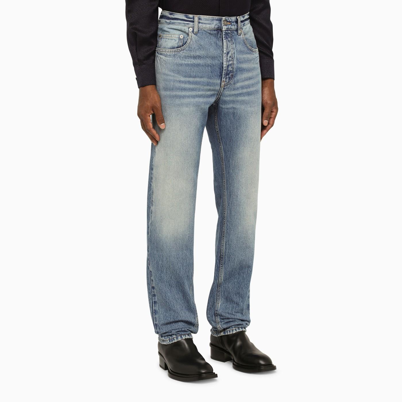 Shop Saint Laurent Medium Blue Regular Denim Jeans