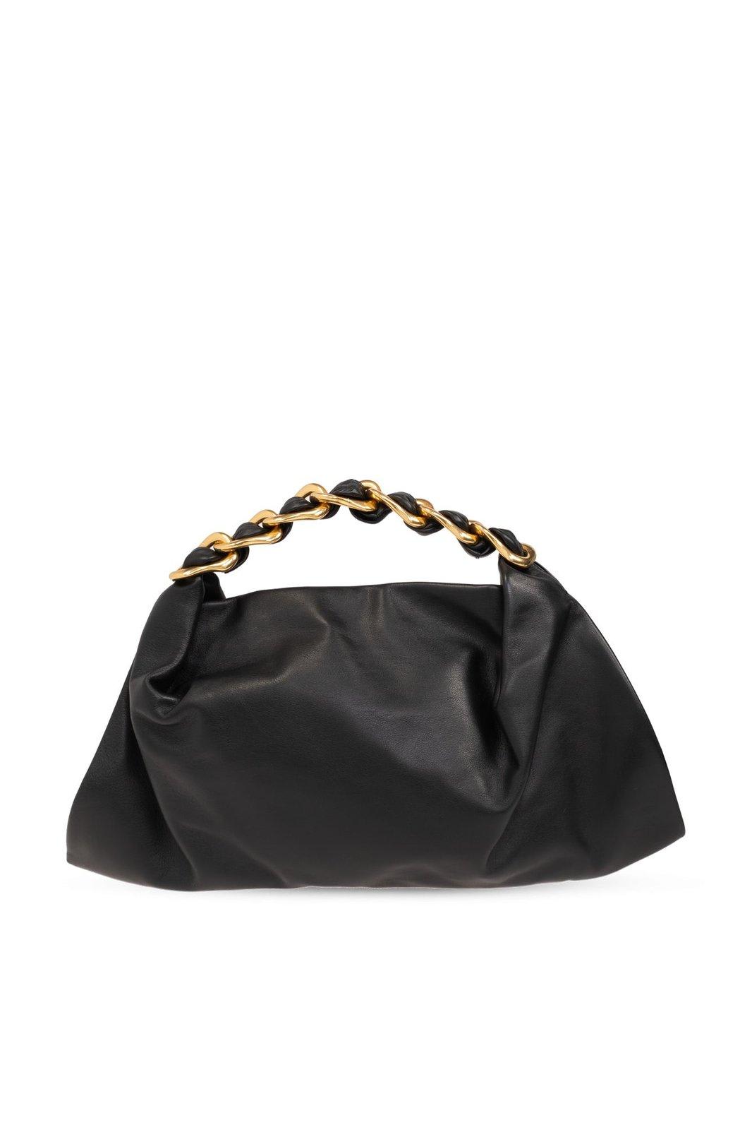 Shop Burberry Medium Swan Chain-linked Shoulder Bag In Black