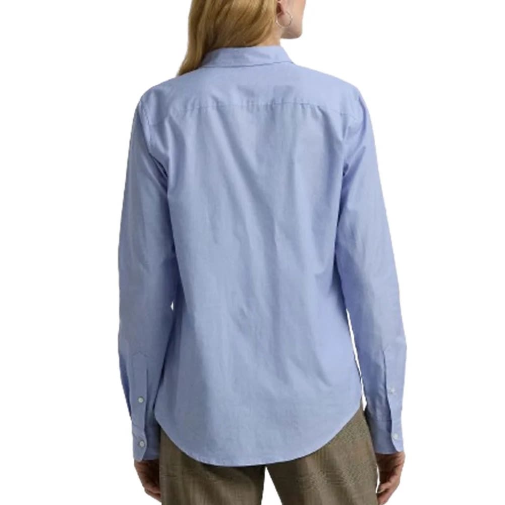 Shop Ralph Lauren Jamelko Long Sleeve Button Front Shirt In Classic Medium Blue