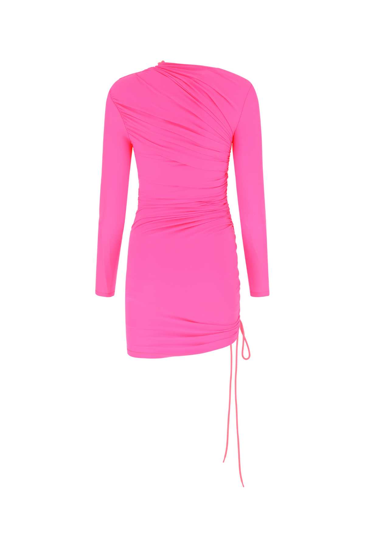 Shop Balenciaga Fluo Pink Stretch Nylon Mini Dress In 5900