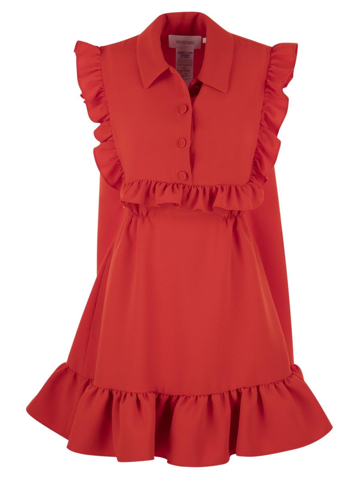 Sportmax Ferito - Sleeveless Short Dress In Aragosta