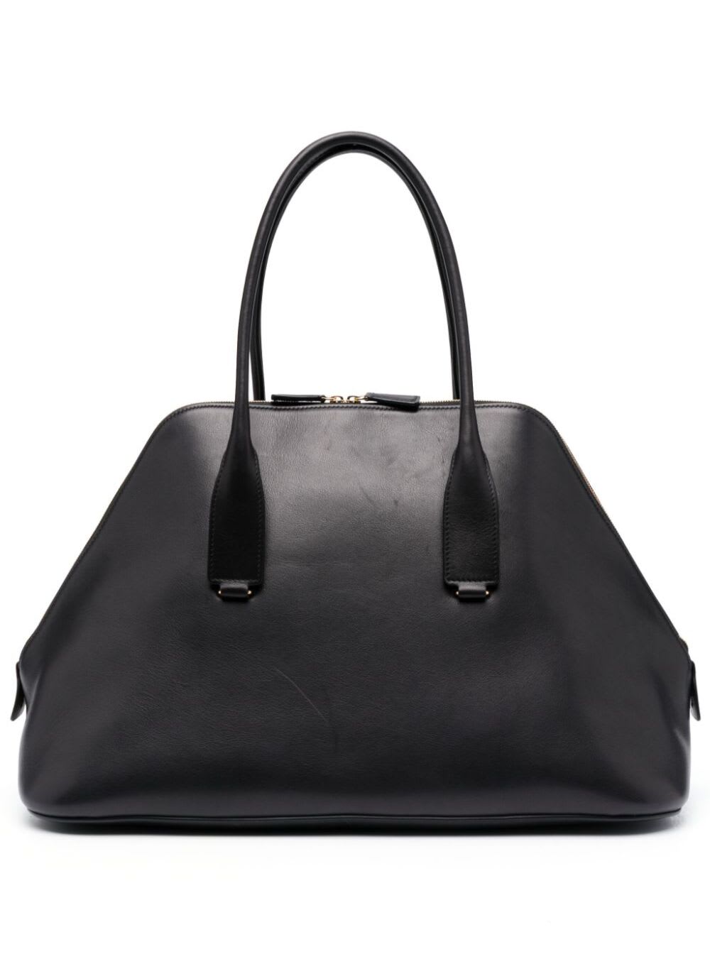 THE ROW DEVON BLACK HANDBAG WITH ZIP FASTENING IN SMOOTH LEATHER WOMAN