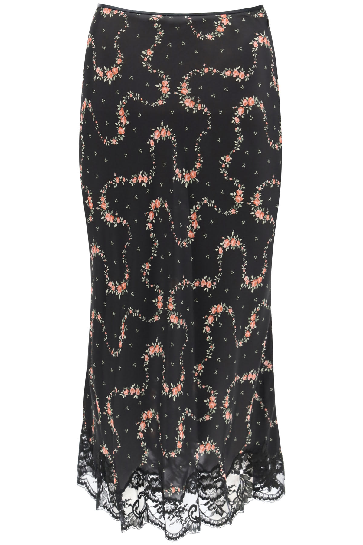 Paco Rabanne Floral Skirt With Lace
