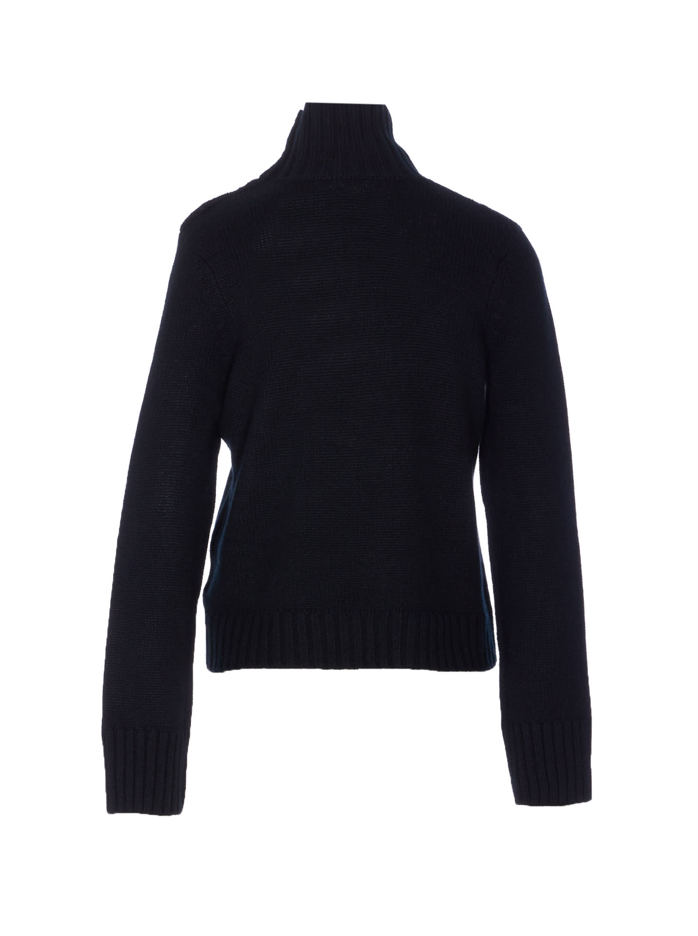 Zadig & Voltaire High Neck Knitwear With Jewel Button Accents In Black