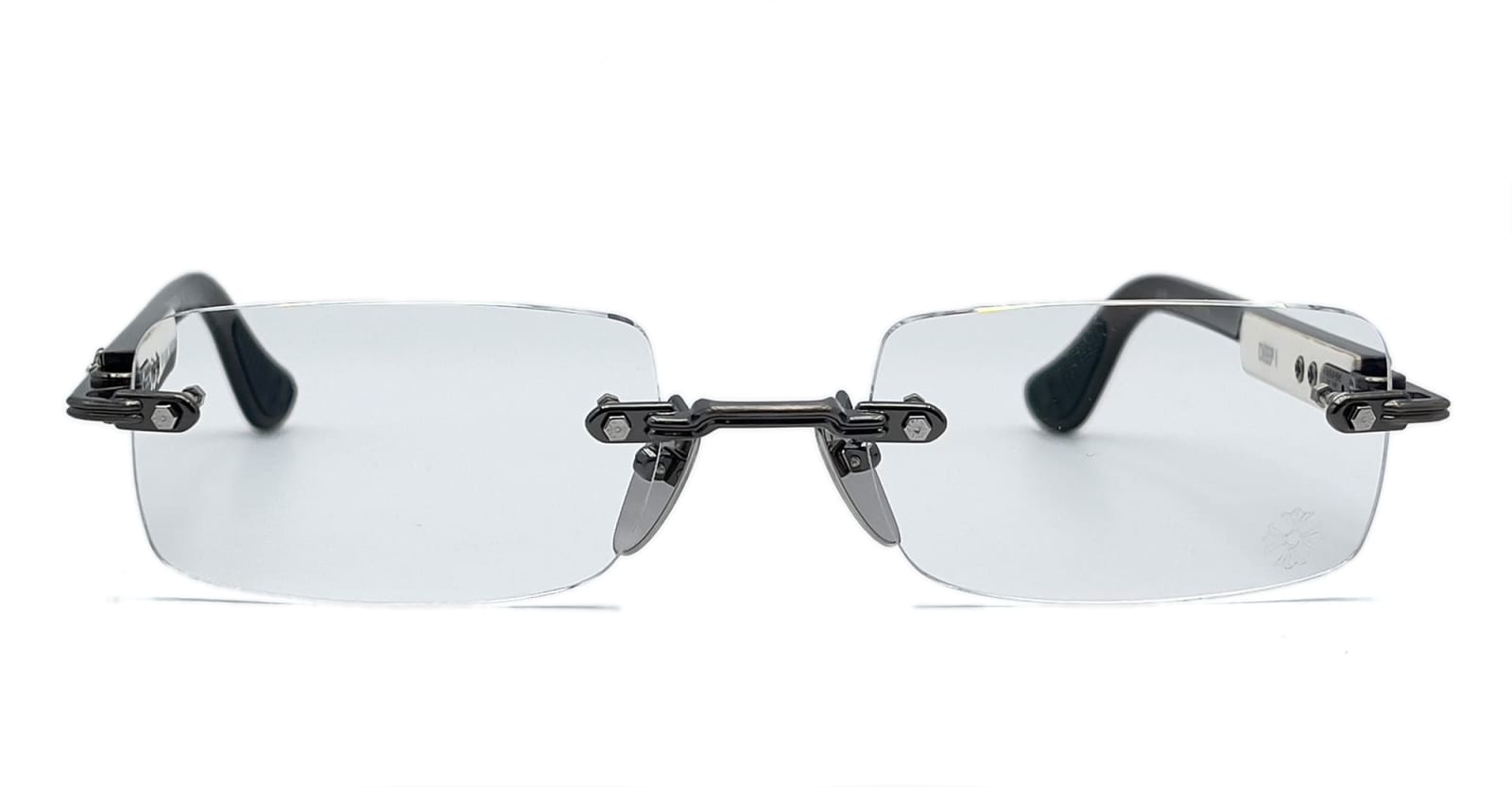 Deep I - Antique Silver / White Ebony Wood Rx Glasses