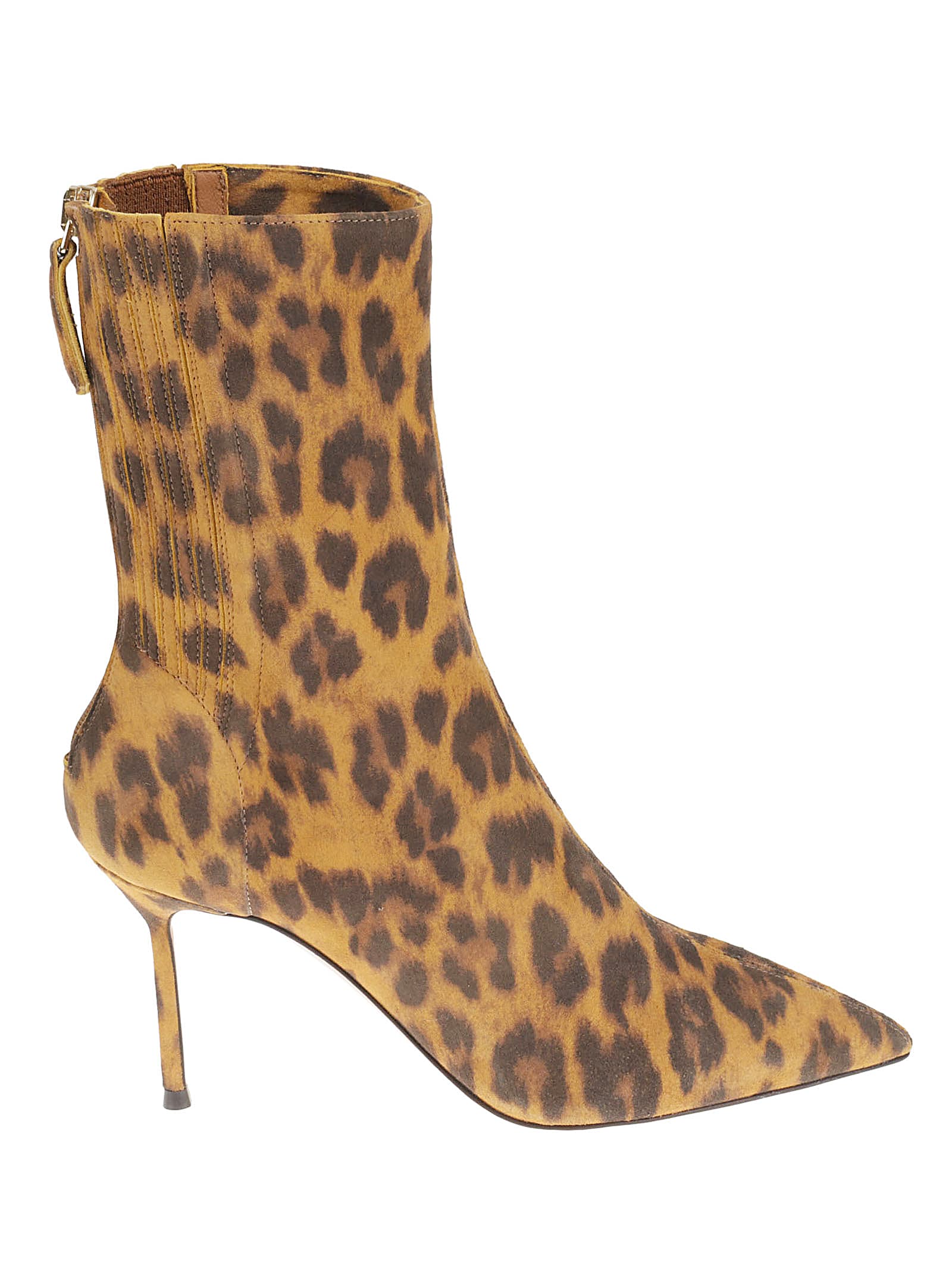 Aquazzura Montmartre 50 Leopard-print Suede Ankle Boots In Caramel