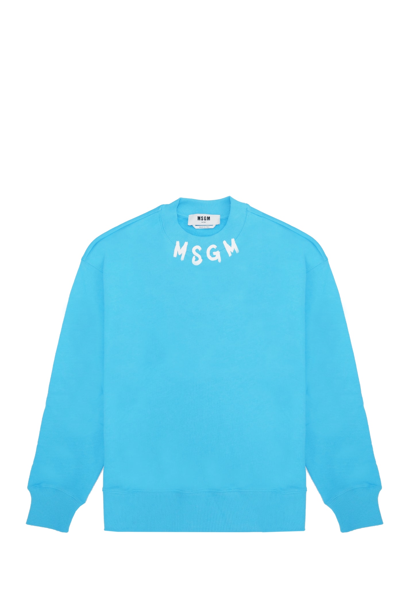 Shop Msgm Sweatshirt In Clear Blue