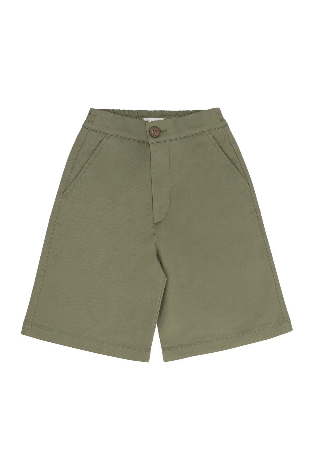 Shop Golden Goose Logo Embroidered Shorts In Ivy Green