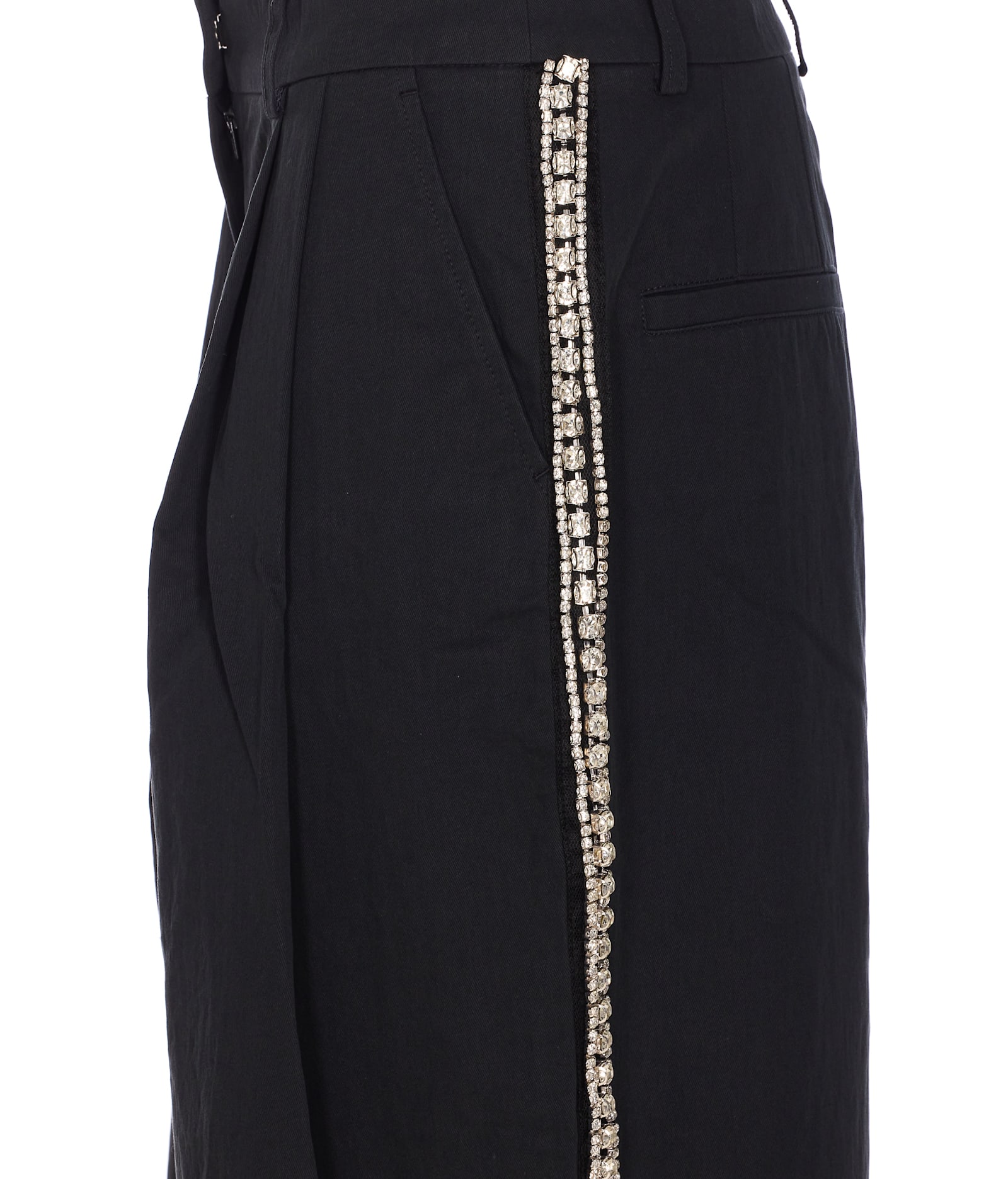 Essentiel Antwerp Crystal-embellished High-waisted Trousers In Gray