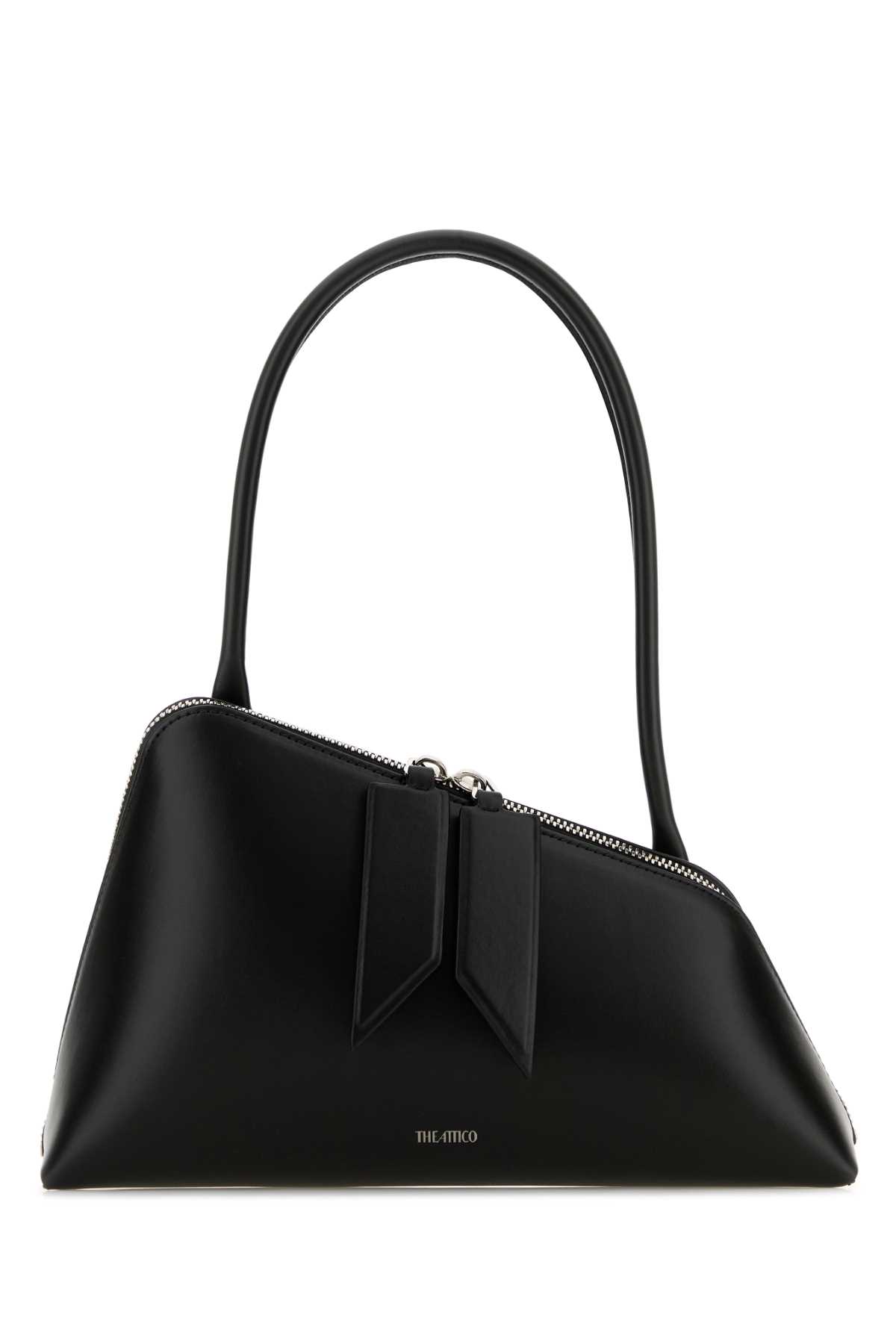 Black Leather Sunrise Shoulder Bag