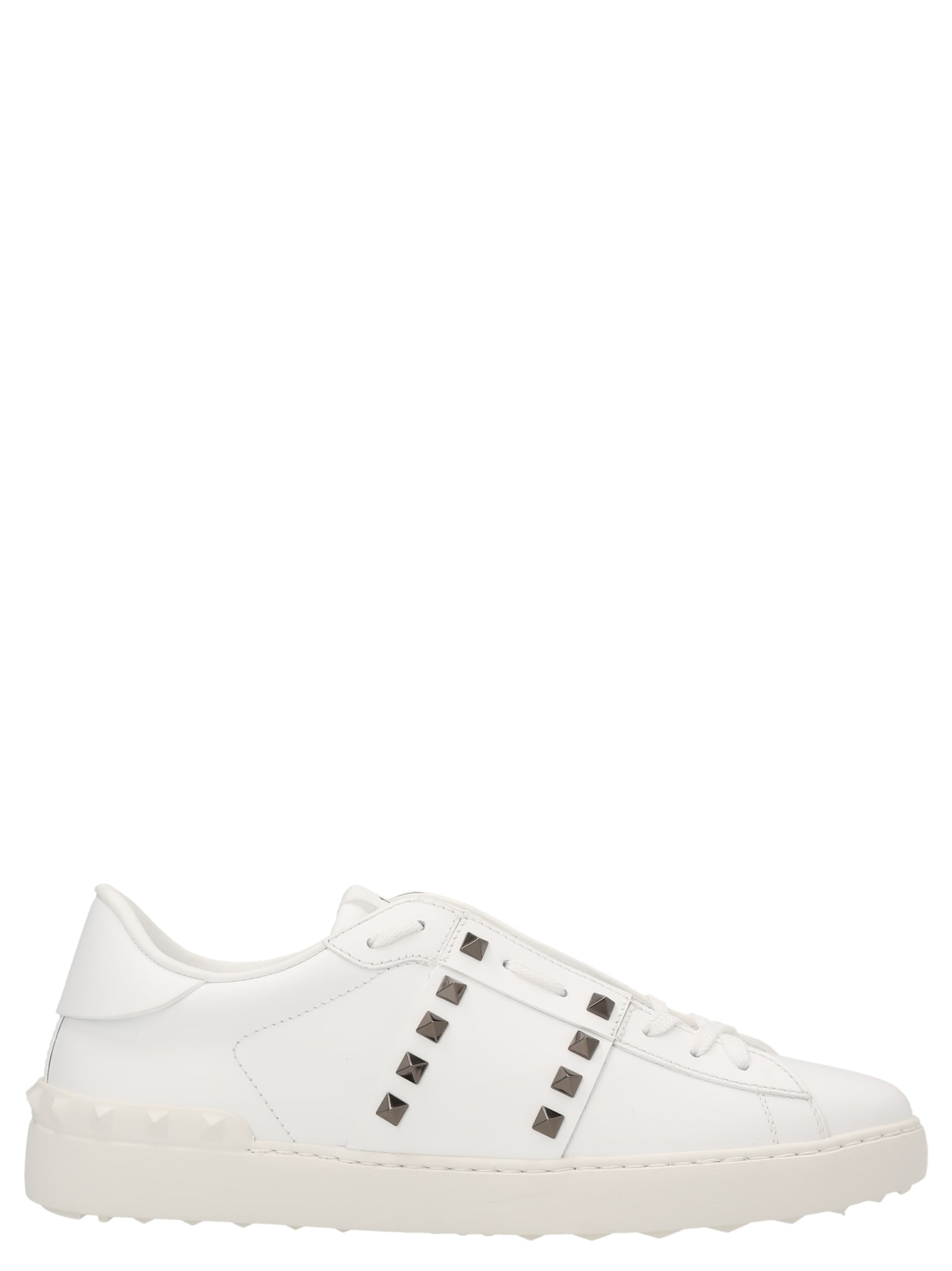 Shop Valentino Garavani Rockstud Sneakers In White