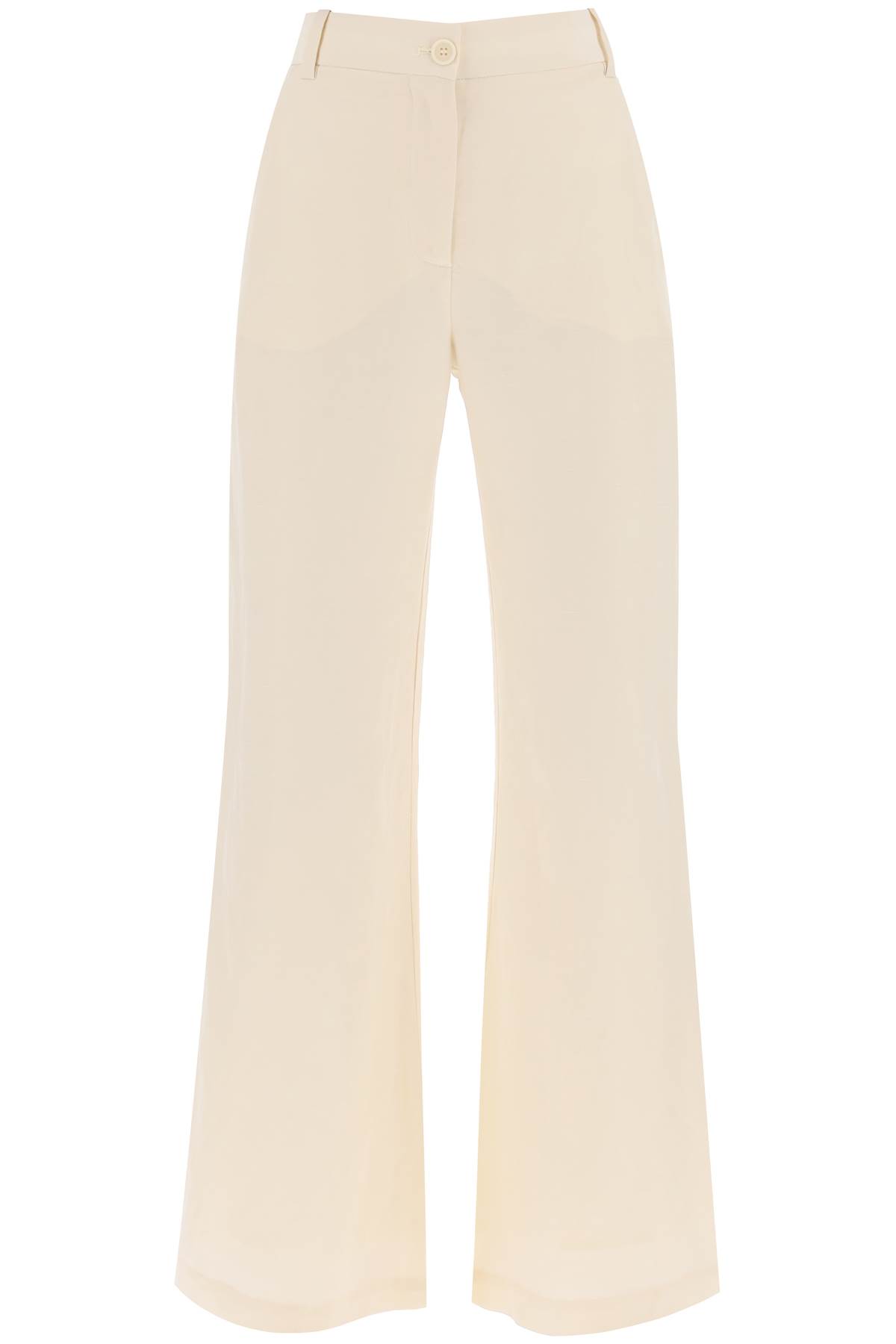 Shop By Malene Birger Carass Linen Blend Pants In Pearl (beige)