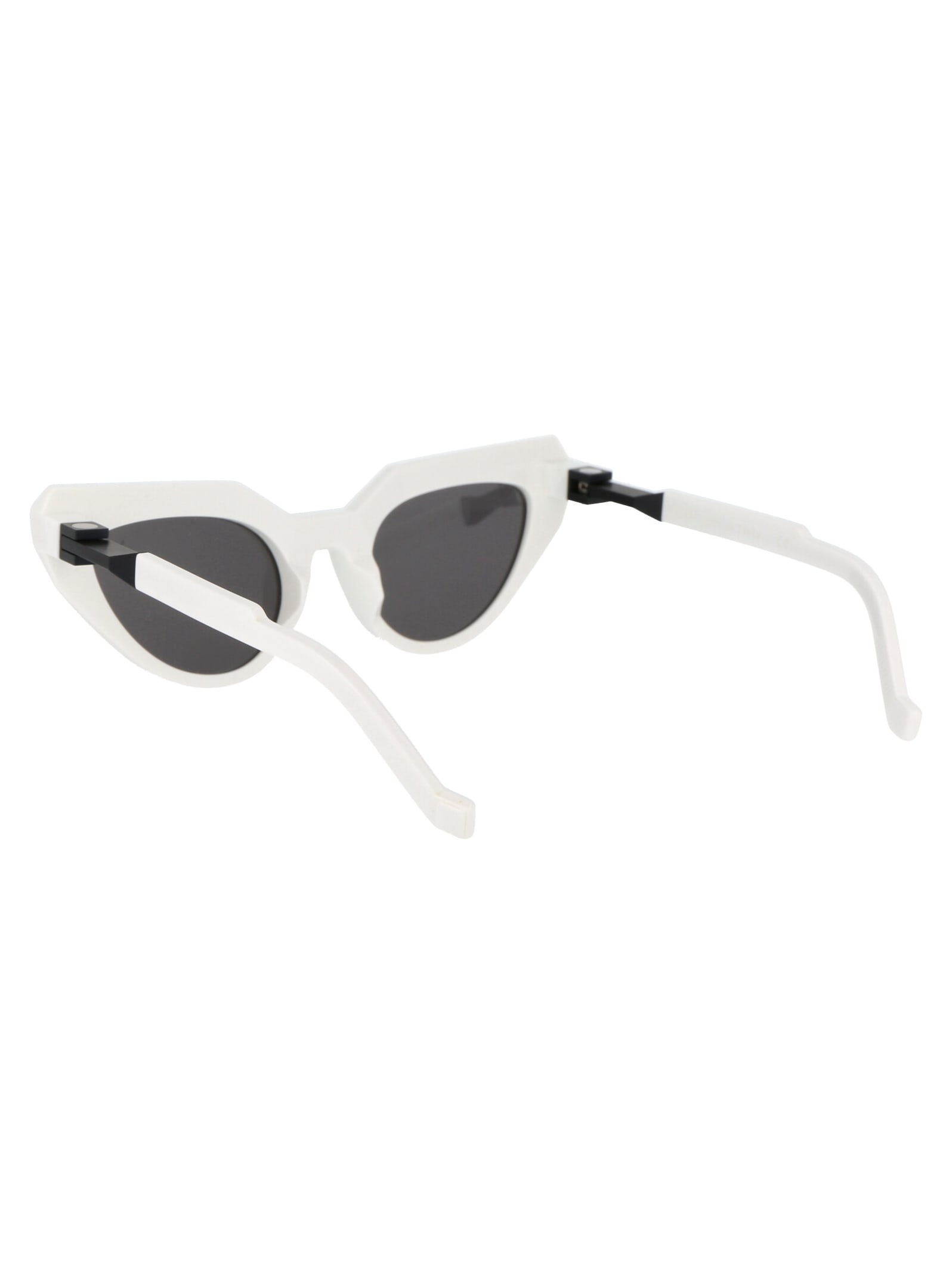 Shop Vava Bl0028 Sunglasses In White|black Flex Hinges|black Lenses
