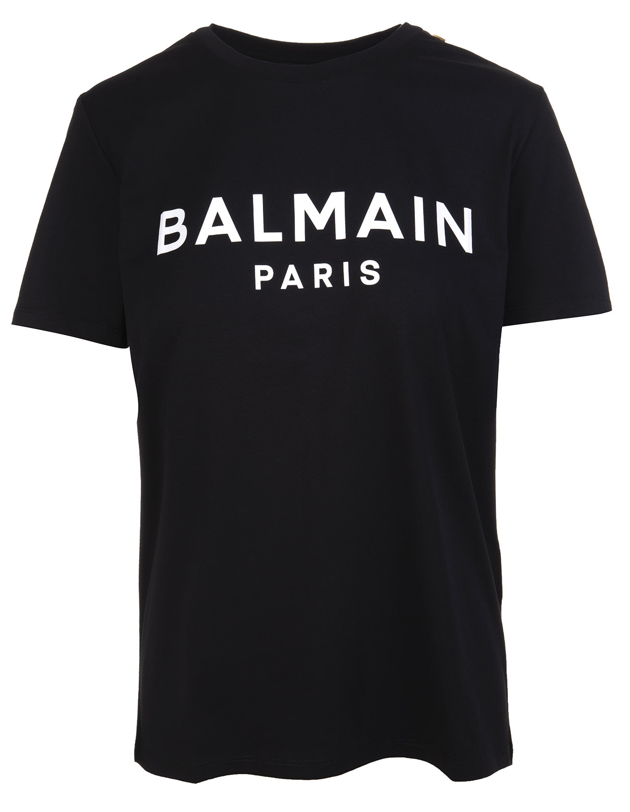 Balmain Woman Black Regular Fit T-shirt With White Logo