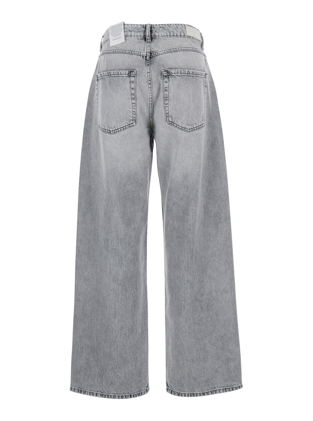 Icon Denim Bea Grey Jeans With Belt Loops And Logo Patch On The Rear In Denim Woman In Grey