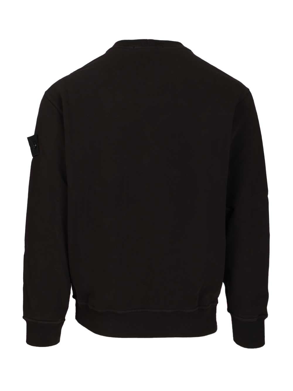 Stone Island Men's Diagonal Fleece Sweatshirt In Black