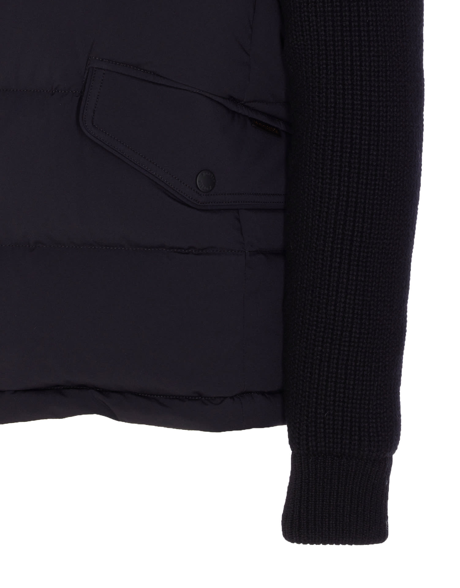 Moorer Quilted Knitted Long Sleeves Jacket In Blue