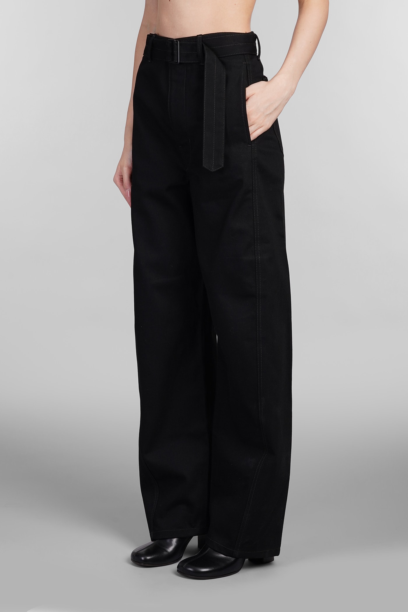 Shop Lemaire Jeans In Black Cotton