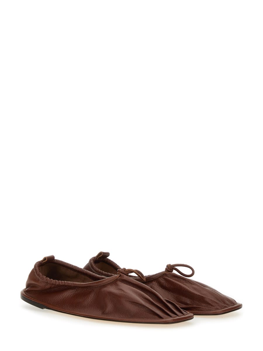 Hereu Elasticated Detail Square-toe Flat Shoes