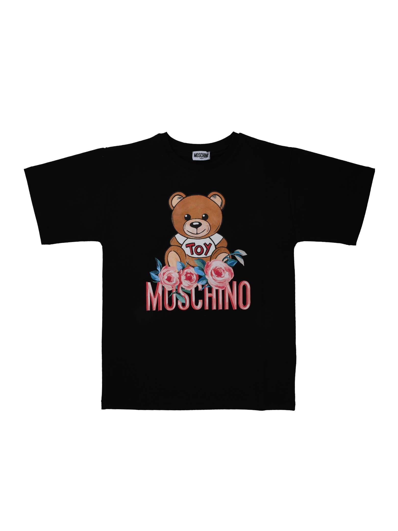 Moschino Maxi Black T Shirt Short Sleeve With Print