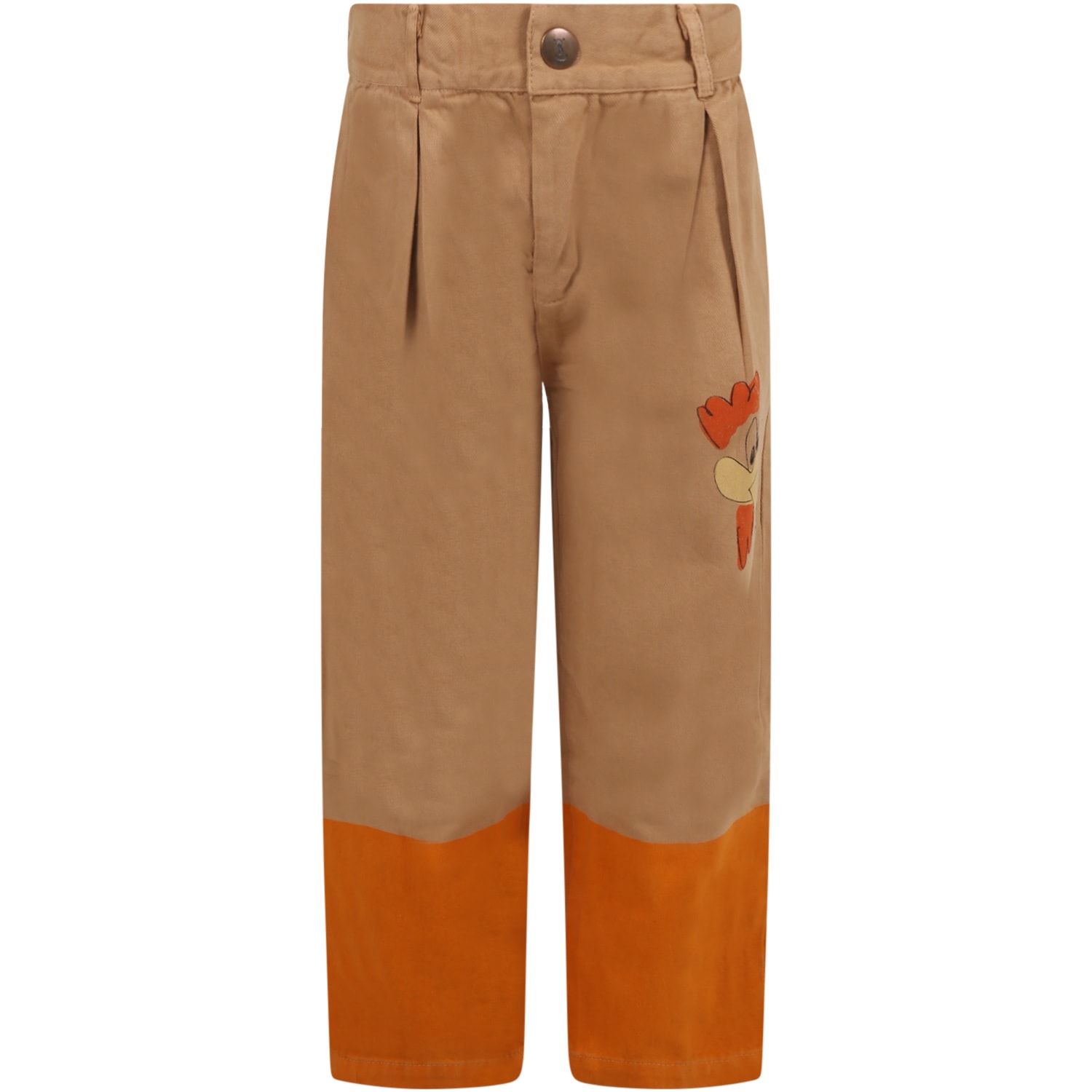 Bobo Choses Brown Trousers For Boy With Mr. Oclock