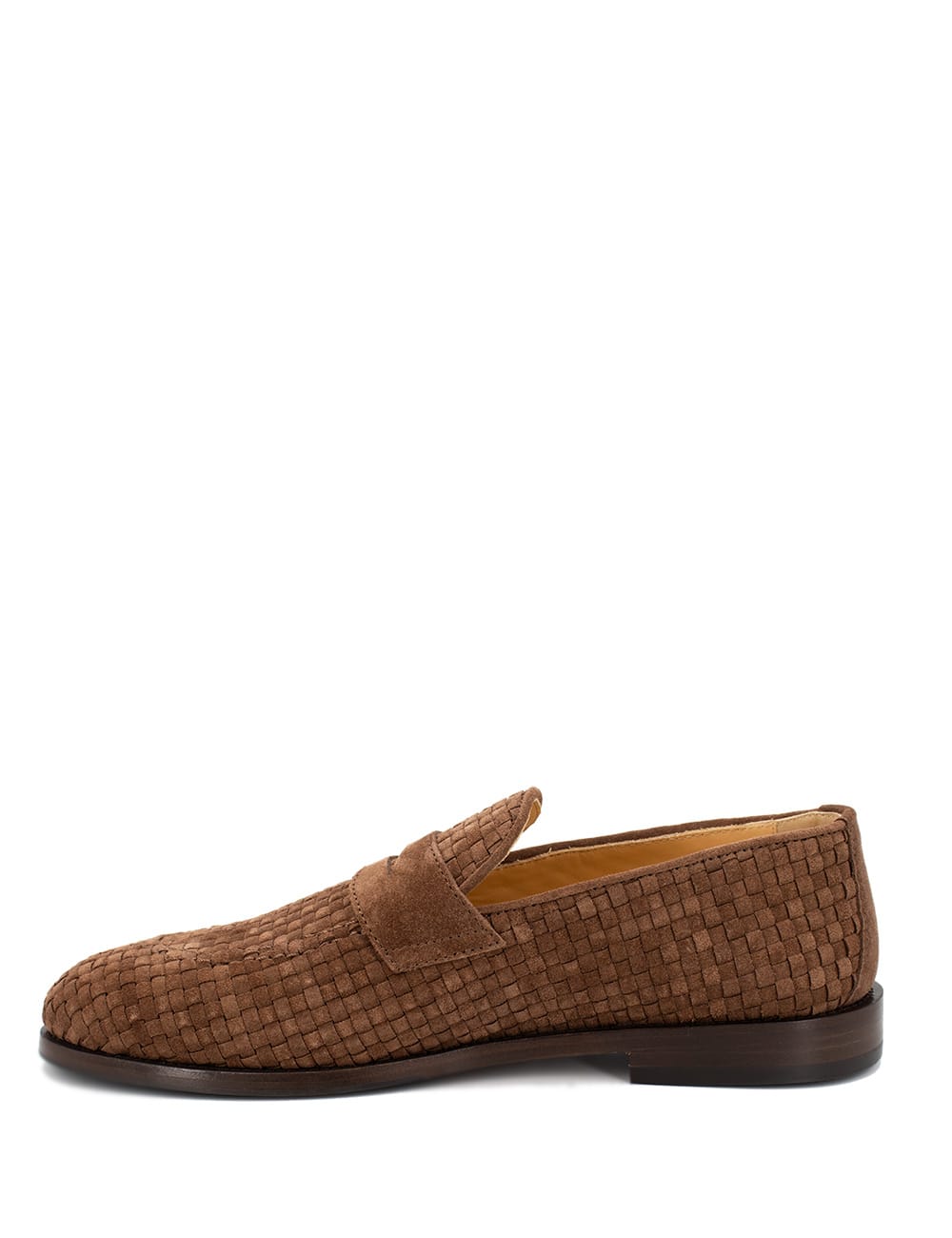 Brunello Cucinelli Suede Loafer With Interwined Motif In Brown