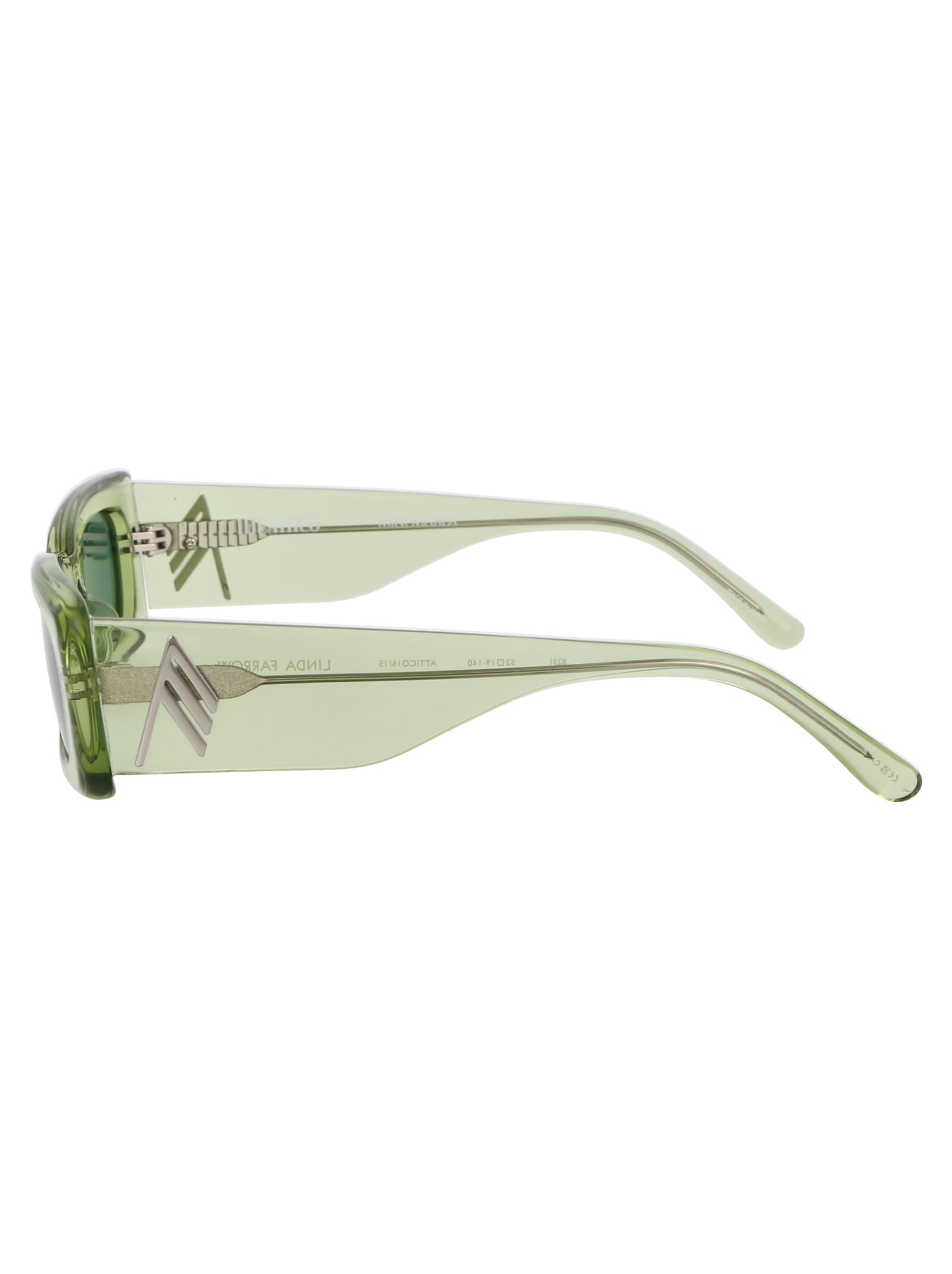 Shop Attico Mini Marfa Sunglasses In Lime/silver/green