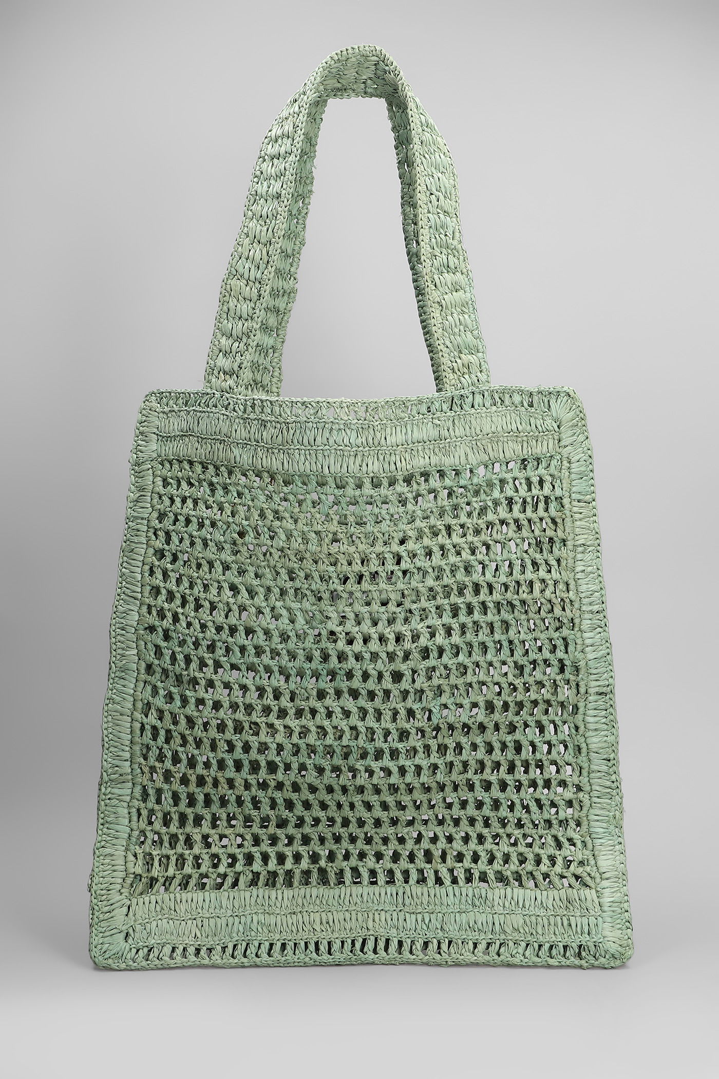 Chloé Summer Banana Tote In Green Raffia In Green