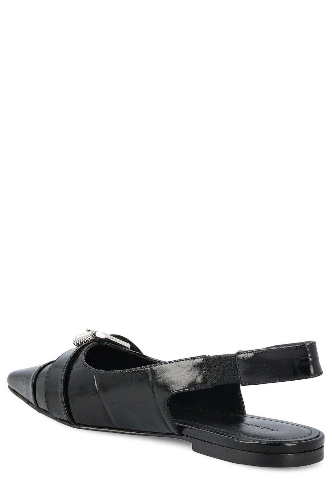 Shop Givenchy Voyou Slingback Flat Shoes In Black