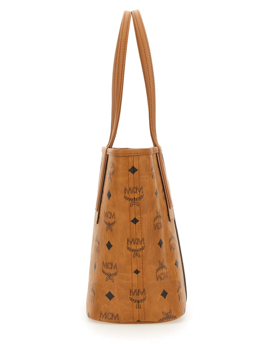 Shop Mcm Mini Liz Tote Bag In Buff