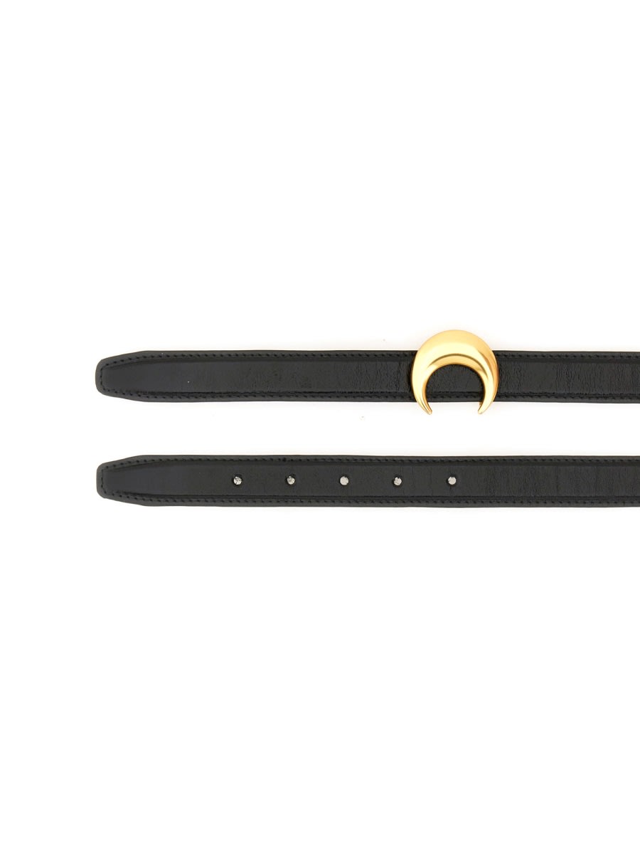Marine Serre Adjustable Belt Moon Shaped Buckle In Black