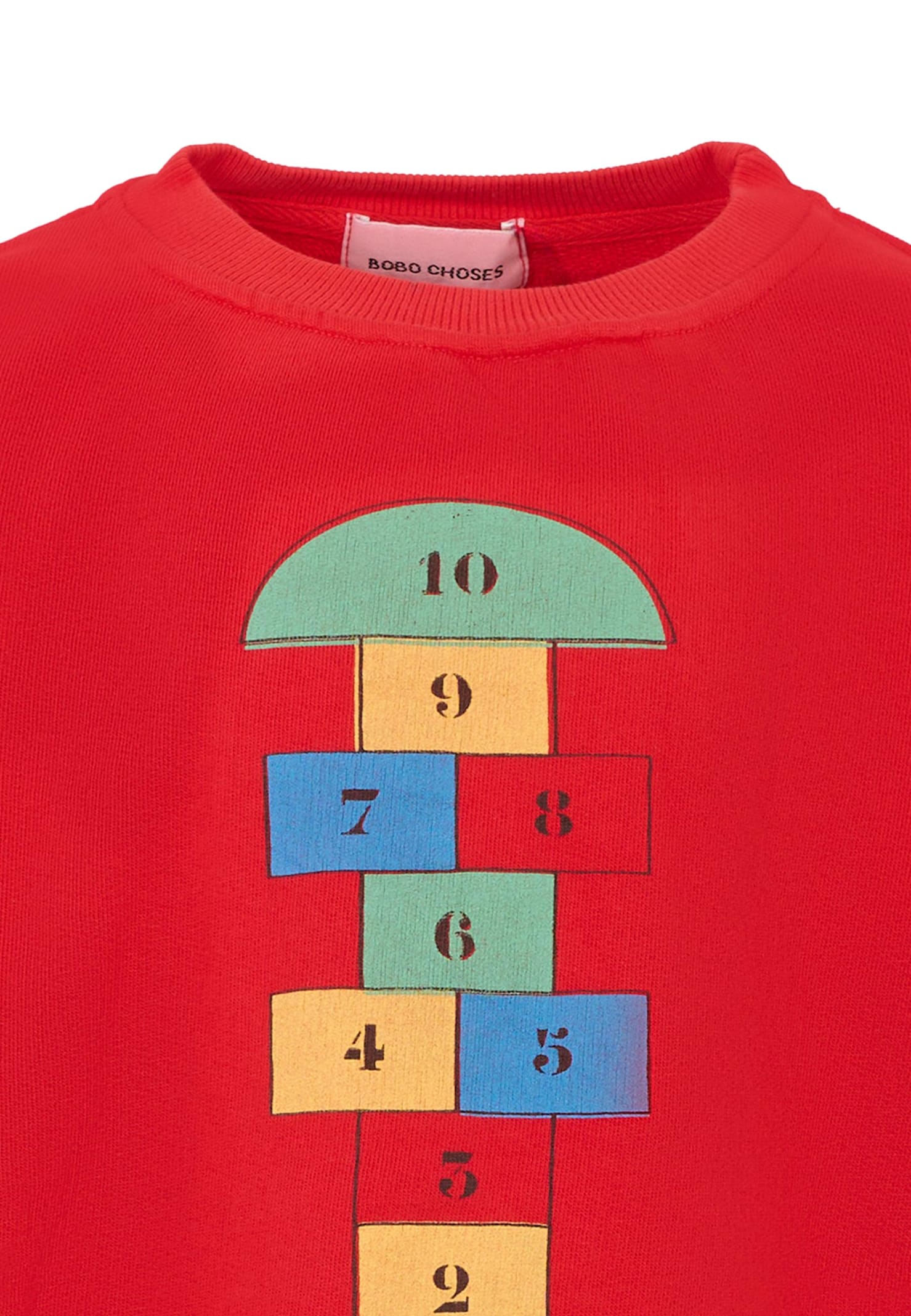 Bobo Choses Red Sweatshirt For Kids With Bell Game In Red