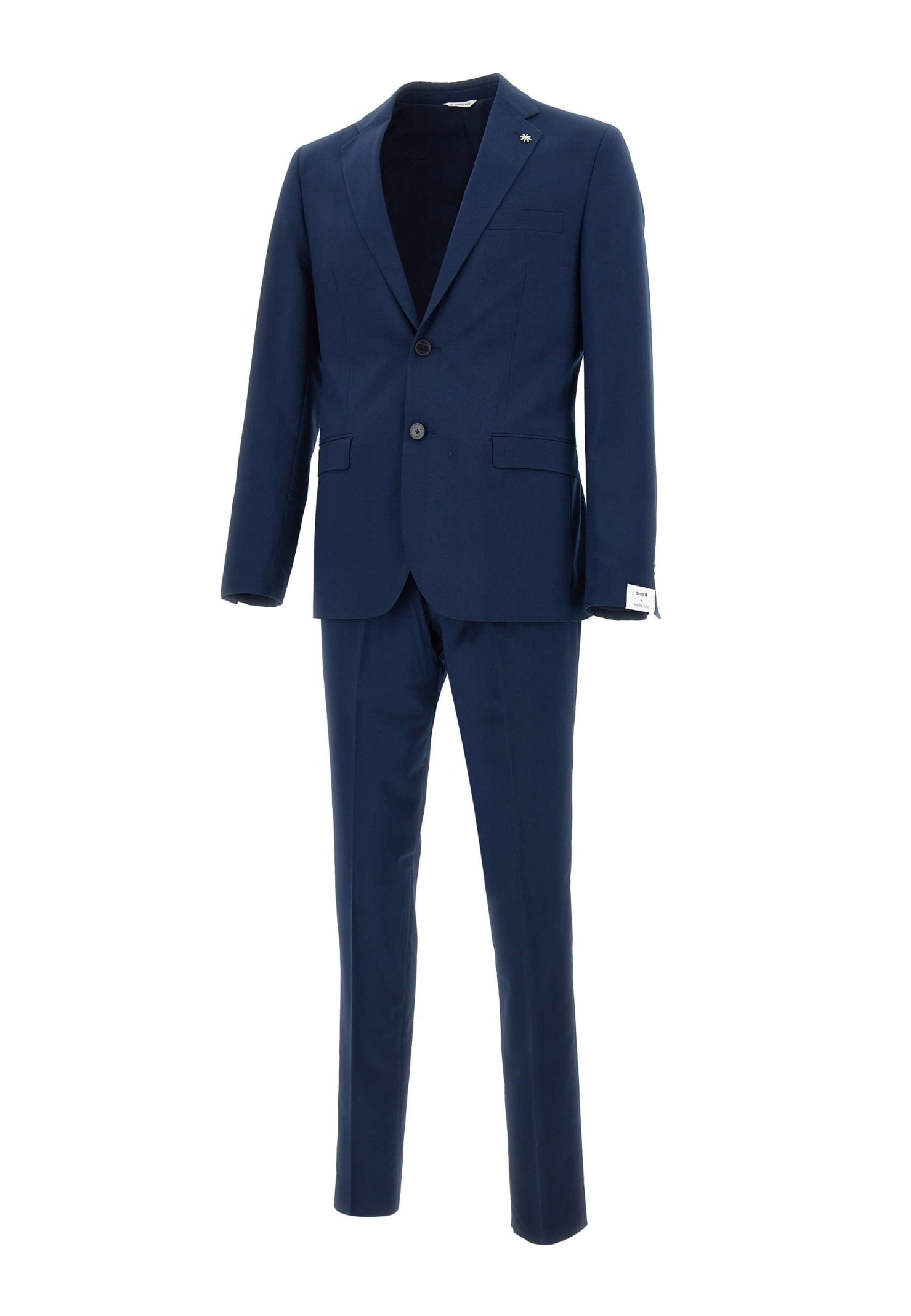Shop Manuel Ritz Viscose Two-piec Suit In Blue
