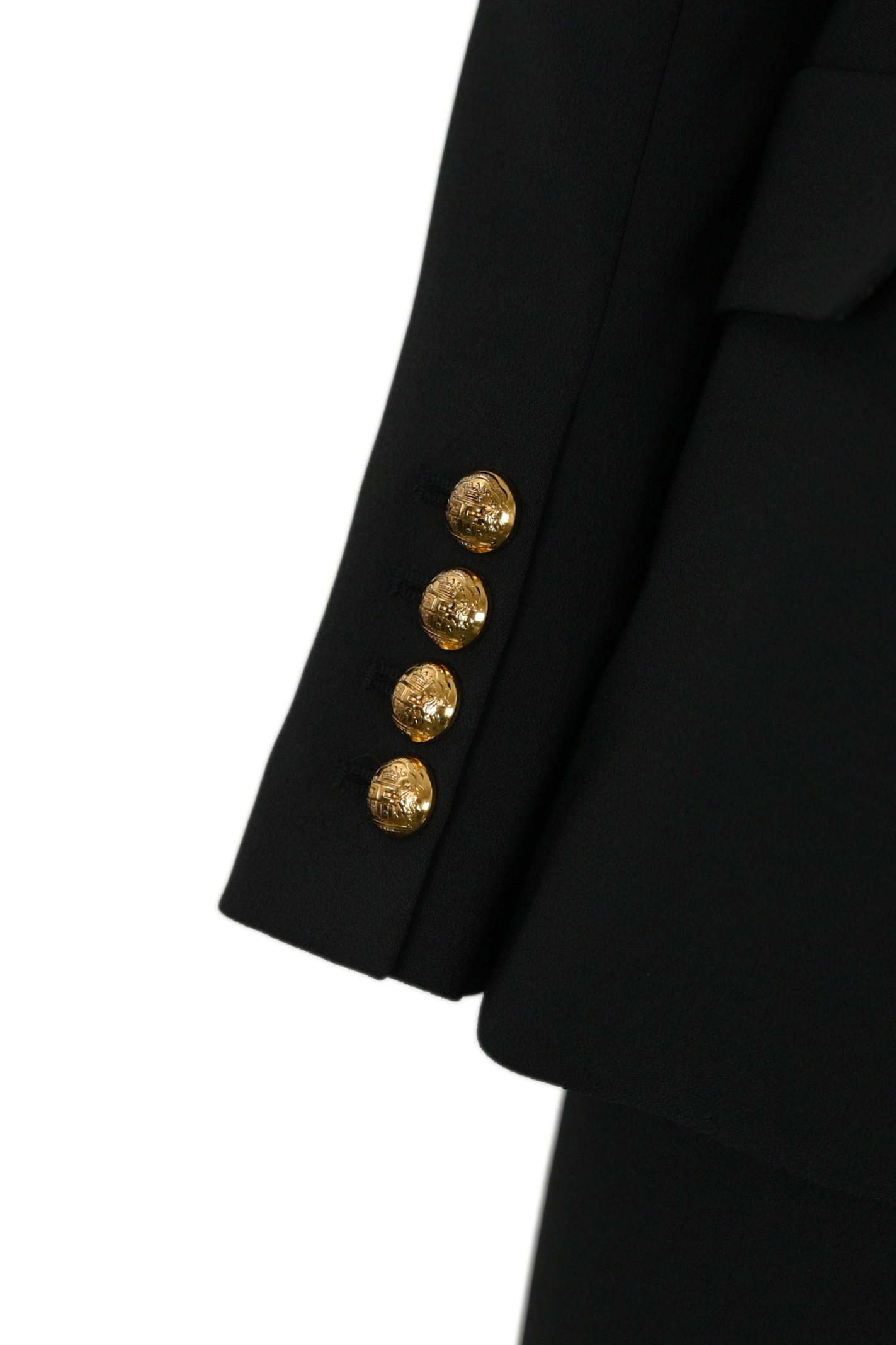 Elisabetta Franchi Single Breasted Suit With Gold Buttons In Nero