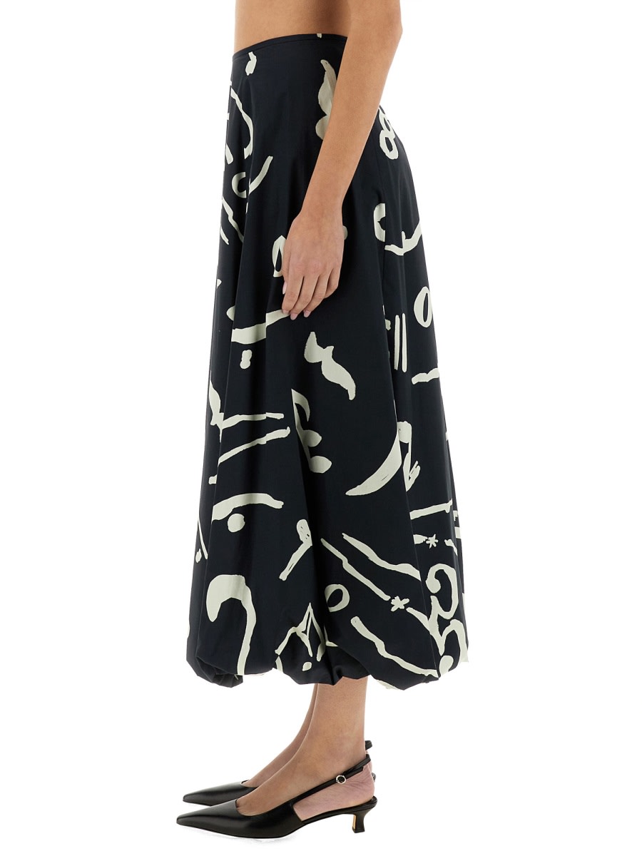Alysi Abstract-print Maxi Skirt In Black