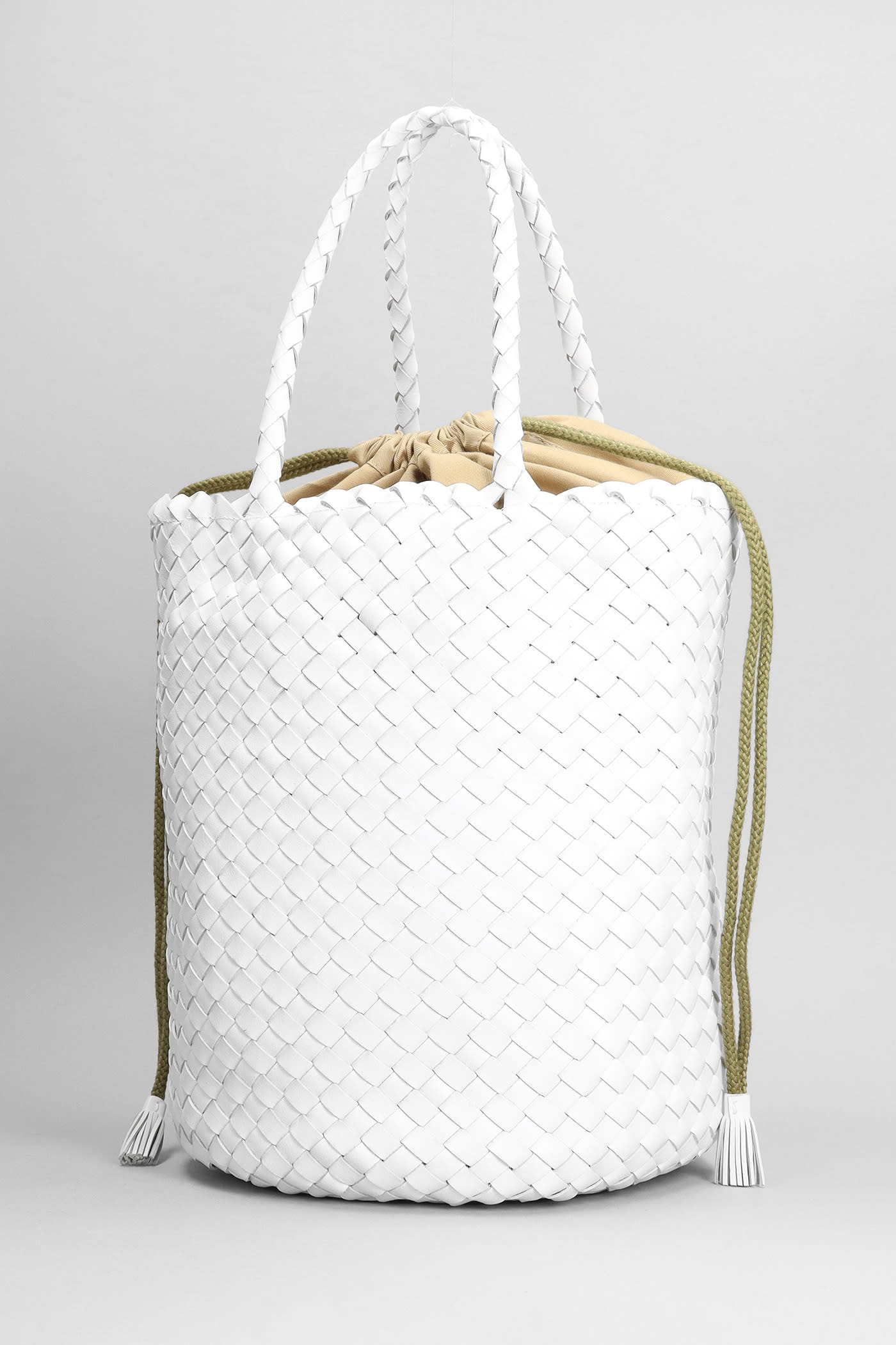 Shop Dragon Diffusion Jacky Bucket Hand Bag In White Leather